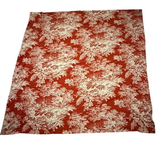 Pottery Barn Linen & Cotton Blend Red & White Print Toile Shower Curtain - Picture 1 of 6